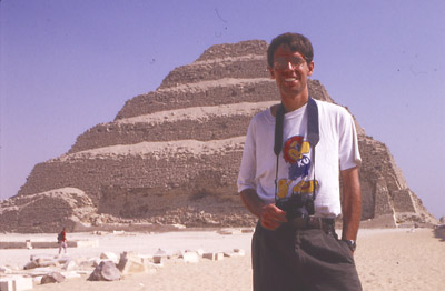 Photo of my brother, Justin, in front of the Step Pyramid