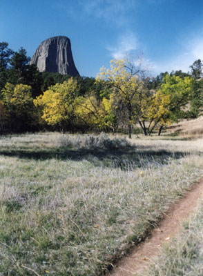 Photo with Devils Tower in backgound