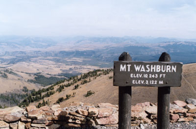 Photo of view from atop Mount Washburn