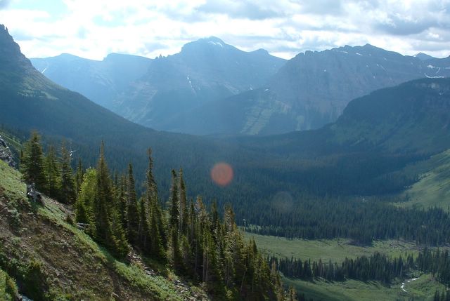 photo of valley view along Going to the Sun Road