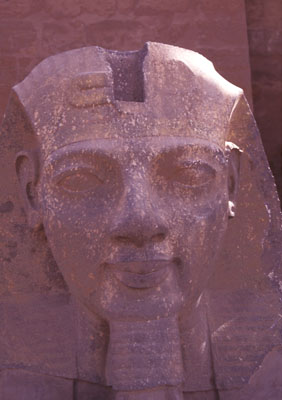 Photo of statue at the entrance to the Luxor Temple
