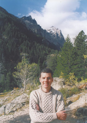 Photo on Cascade Canyon Trail, 29 Sept 2002 with John Hunter in foreground.