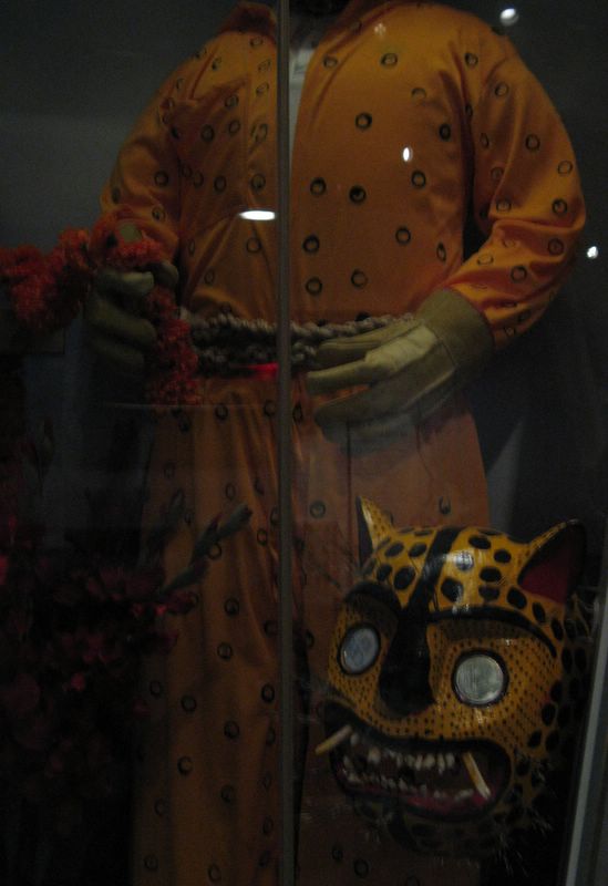 photo of jaguar mask and costume in the National Museum of the American Indian