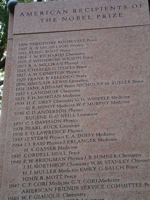 photo of Monument to American Nobel Prize winners, NYC