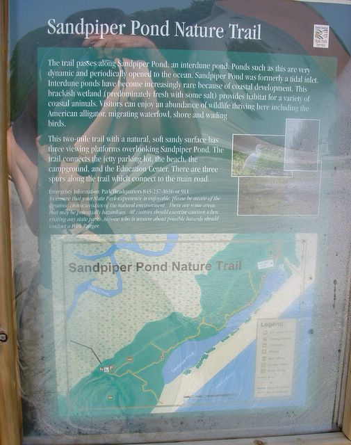 Sandpiper Pond Nature Trail sign, Huntington Beach State Park