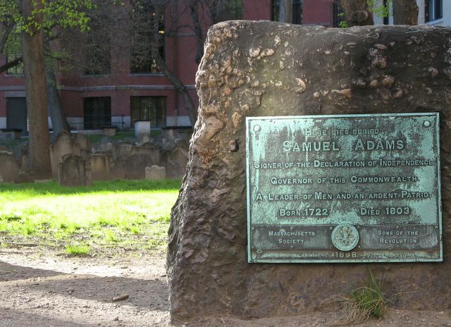 Photo of Samuel Adams's grave. Boston, MA